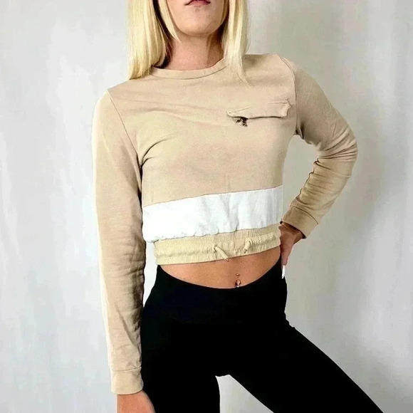 Maniere De Voir Tops - Manière De Voir Cropped Tracksuit Sweatshirt - S